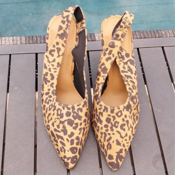 ASOS Leopard Slingback Pumps 8 - Picture 1 of 2